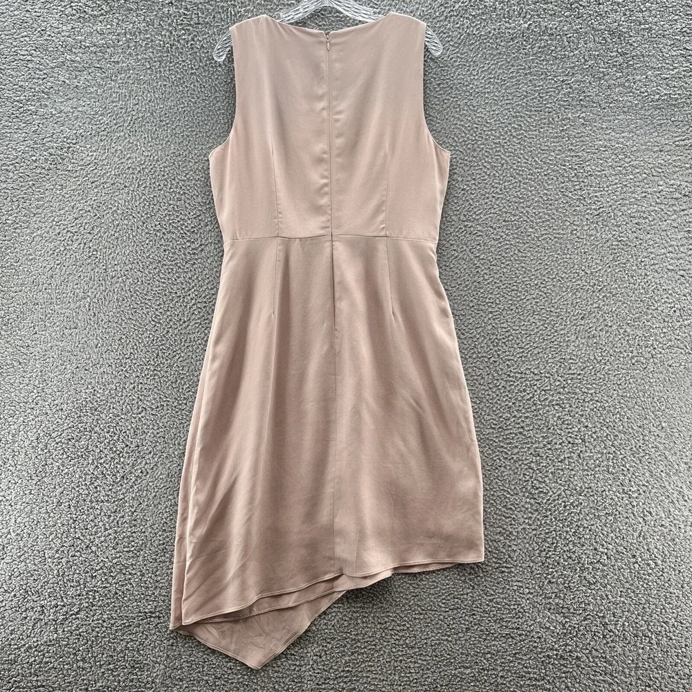 J Crew 365 Dress Women 12 Pink Sleeveless Asymmetrical Classic Career Sheath